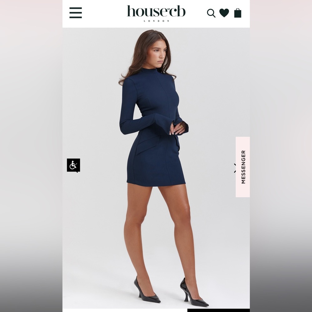 HouseofCB- MAHALIA NAVY MINI DRESS
